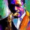 Abstract Man Playing Saxophone paint by numbers