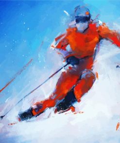 Abstract Skier Art paint by numbers