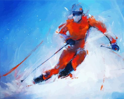 Abstract Skier Art paint by numbers