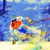 Abstract Snow Skiing paint by numbers