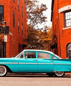 Cool Cyan Classic Car paint by numbers