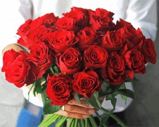 Wonderful Bouquet Of Red Rose paint byb numbers
