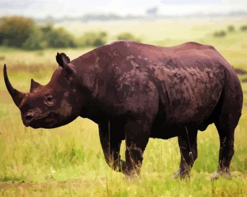 Aesthetic Rhinoceros paint by numbers