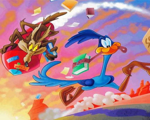 Wile E Coyote And The Road Runner paint by numbers
