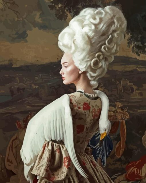 Rococo Girl And Swan paint by numbers