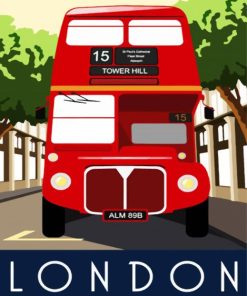 Aesthetic Red Routemaster In London paint by numbers