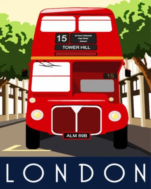 Aesthetic Red Routemaster In London paint by numbers