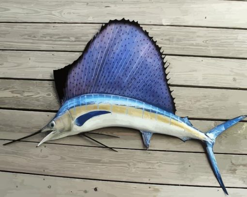 Beautiful Sailfish paint by numbers