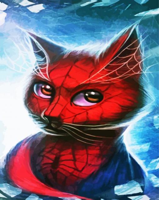 Spider Cat Art paint by numbers