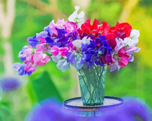 Beautiful Sweetpea Flowers paint by numbers