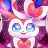 Sylveon Japanese Anime paint by n umbers
