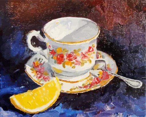 Teacup And Lemon Art paint by numbers