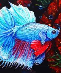 Beautiful Blue Fish paint by numbers