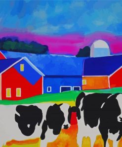 Cows In A Farm paint by numbers