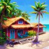 Aesthetic Hawaii Shack paint by numbers