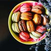 Colorful Macaroons In Bowl paint by numbers