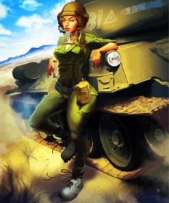 Military Pin Up Girl paint by numbers