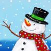 Aesthetic Snowman Art paintt by numbers