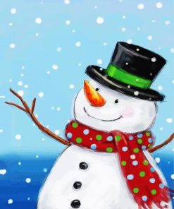 Aesthetic Snowman Art paintt by numbers