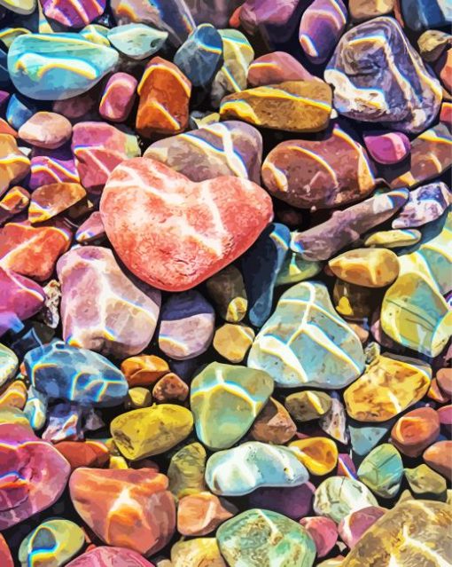 Colorful Stones Under Water paint by numbers