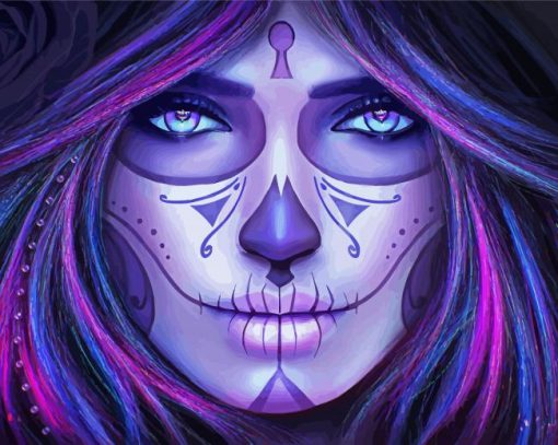 Aesthetic Sugar Skull Woman paint by numbers