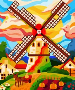 Aesthetic Windmill paint by numbers