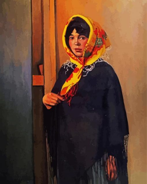 Woman Wearing Headscarf paint by numbers