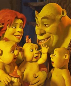 Shrek Family Characters paint byh numbers