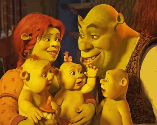 Shrek Family Characters paint byh numbers