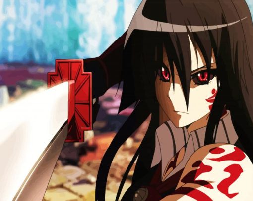 Akame Angry Girl paint by numbers