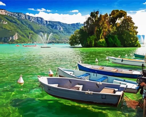 Annecy Lake Boats paint by numbers