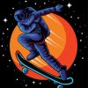 Astronaut Skateboarding paint by numbers