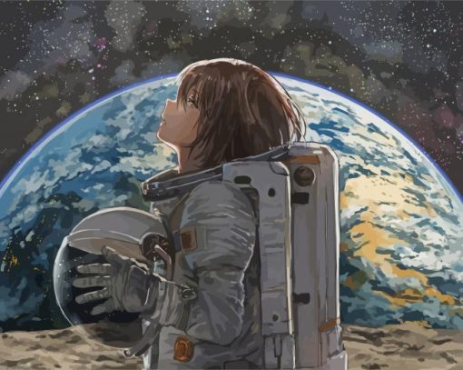 Astronaut Anime Girl paint by numbers