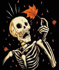 Aesthetic Autumn Skeleton paint by numberrs