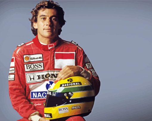 Ayrton Senna And His Helmet paint by numbers
