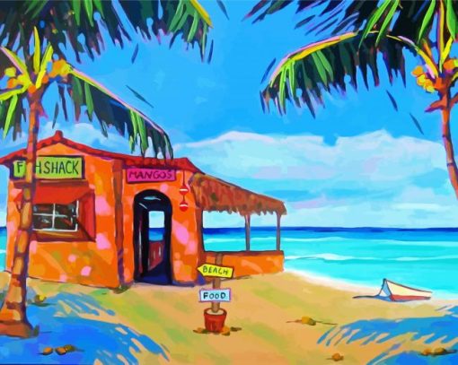 Beautiful Beach Shack paint by numbers