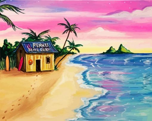 Aesthetic Beach Shack paint by numbers