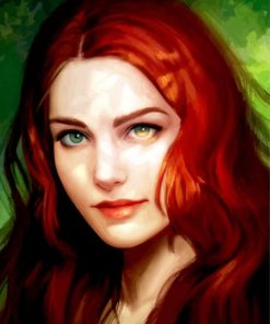 Beautiful Redhead Lady paint by numbers