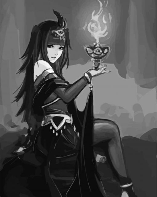 Black And White Tharja paint by numbers