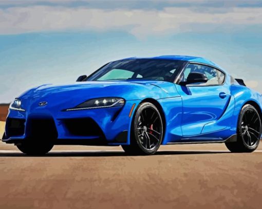 Blue Toyota Supra Mark IV paint by numbers