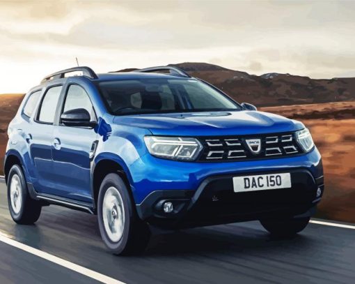 Cool Blue Dacia Duster paint by numbers