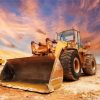 Bulldozer At Sunset paint by numbers