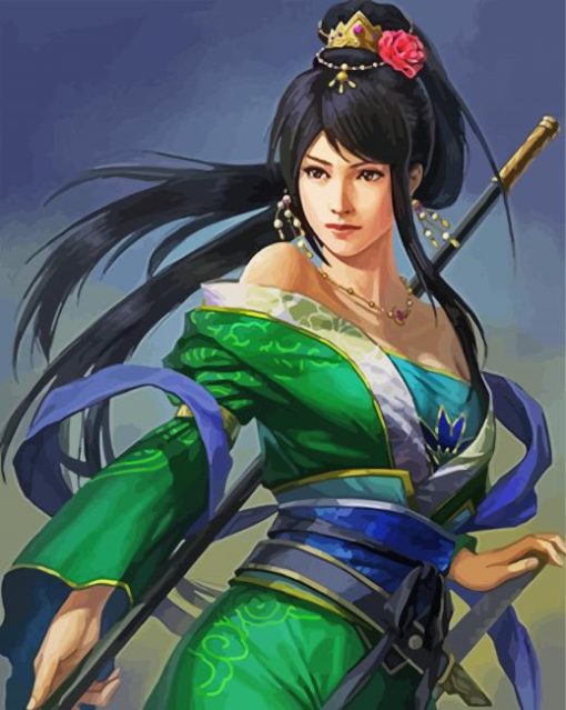 Chinese Warrior Lady paint by numbers