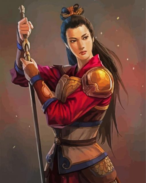 Chinese Warrior Woman paint by numbers