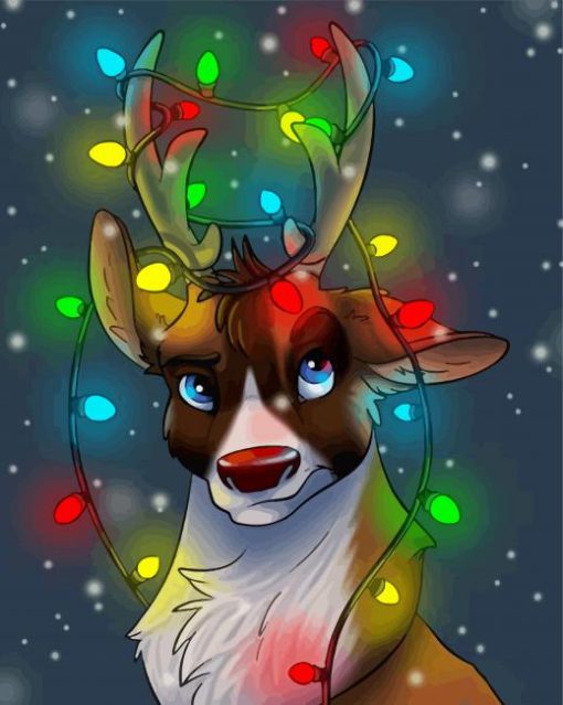 Christmas Reindeer paint by nuumbers