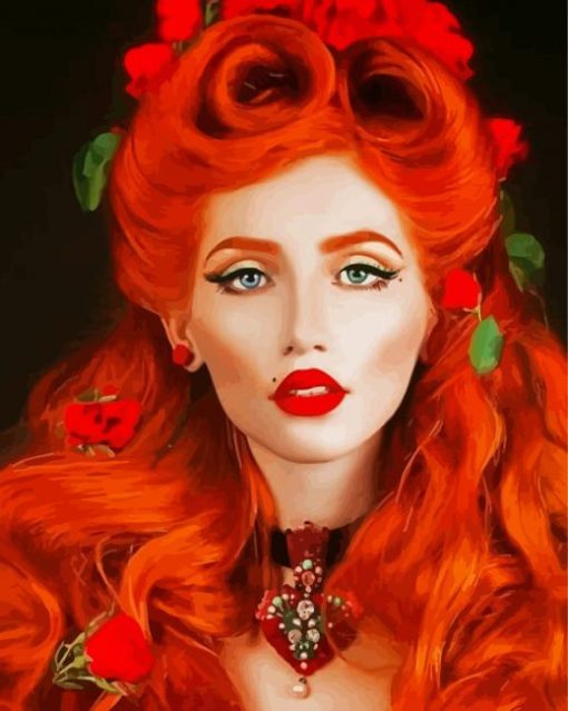 Classy Redhead Lady paint by numbers