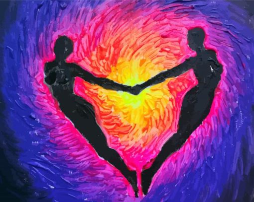 Colorful Soulmates Silhouettes paint by numbers