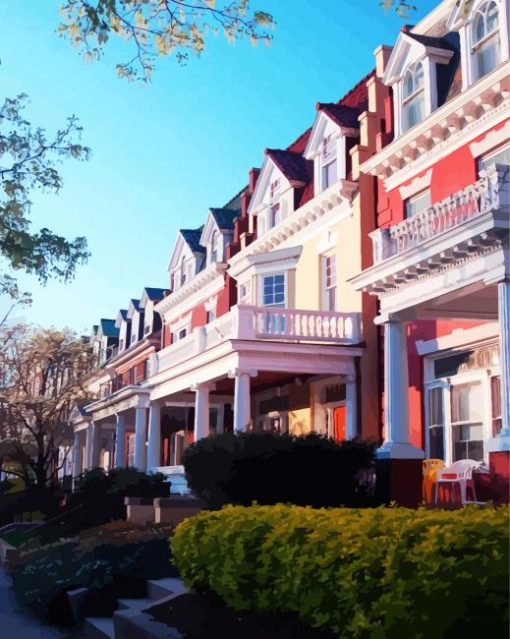 Colorful Houses In Richmond paint by numbers