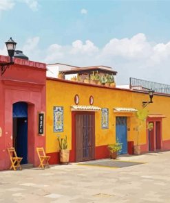 Colorful Oaxaca Buildings paint by numbers