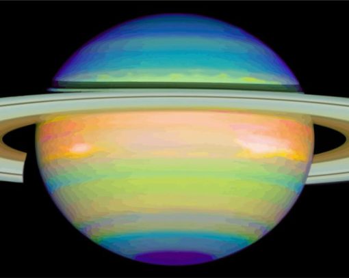 Colorful Saturn paint by numbers